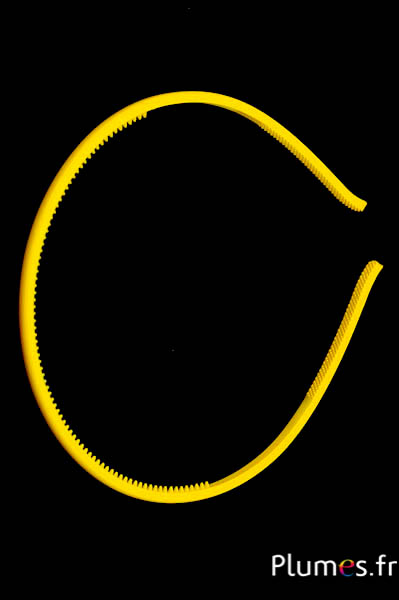 Serre-tête en plastique - largeur 4 mm - jaune